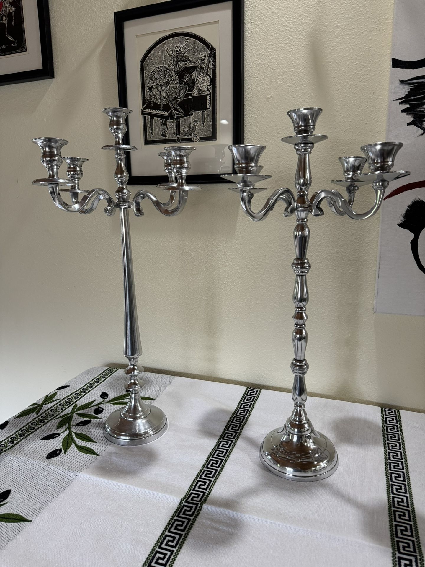 Tall Silver Candelabras