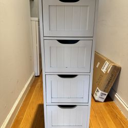 SLIM WHITE 4-DRAWER STORAGE CABINET $40 - PERFECT FOR NYC APTS - HARLEM PICKUP TODAY!​​​​​​​​​​​​​​​​