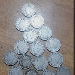 16 V Nickels  Dates Range From 1899 To 1911