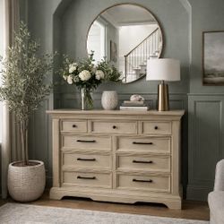 62” Transitional Pottery Barn Sausalito Inspired Dresser – European Classic Style
