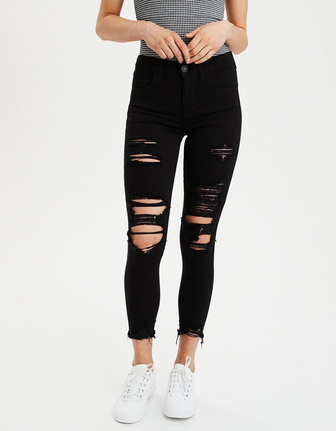 size 3 high waisted ripped jeans