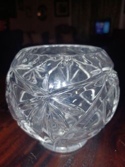 Hand Cut Glass Crystal Candleholder