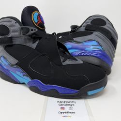 USED 2015 NIKE AIR JORDAN RETRO AQUA 8 VIII SIZE 12