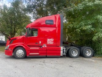 Volvo Semi Truck Sleeper Cab Red