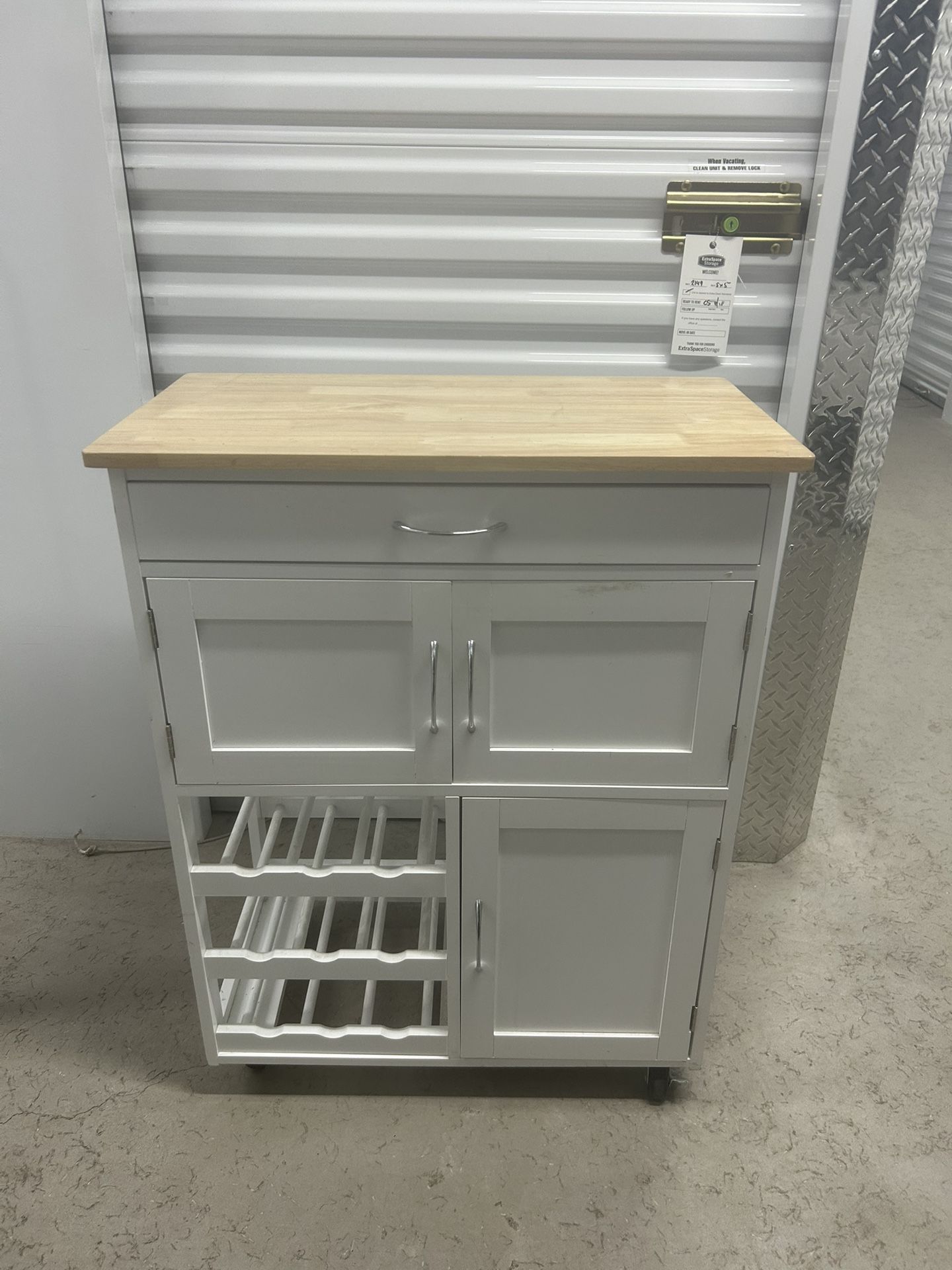 Small Kitchen Island Rolling Cart on Wheels with Storage Drawer,Cabinets and Wine Rack Shelves
