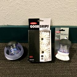 NEW OXO Soap Dispensing Dish Brushes And Refill Brushes