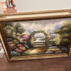 Starving artist picture. Real wood frame.