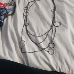 Multi Level Chain & Circle Necklace 