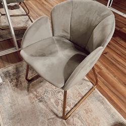 Grey Velvet Office Chair 