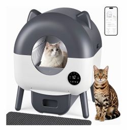 MeowWhimsy Automatic Self Cleaning Cat Litter Box, Large Smart Robot Litter Box for Multi-Cat, APP Real-Time Monitor