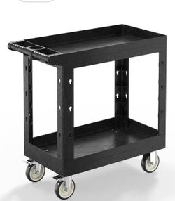 2-Shelf Plastic Utility Cart with Wheels