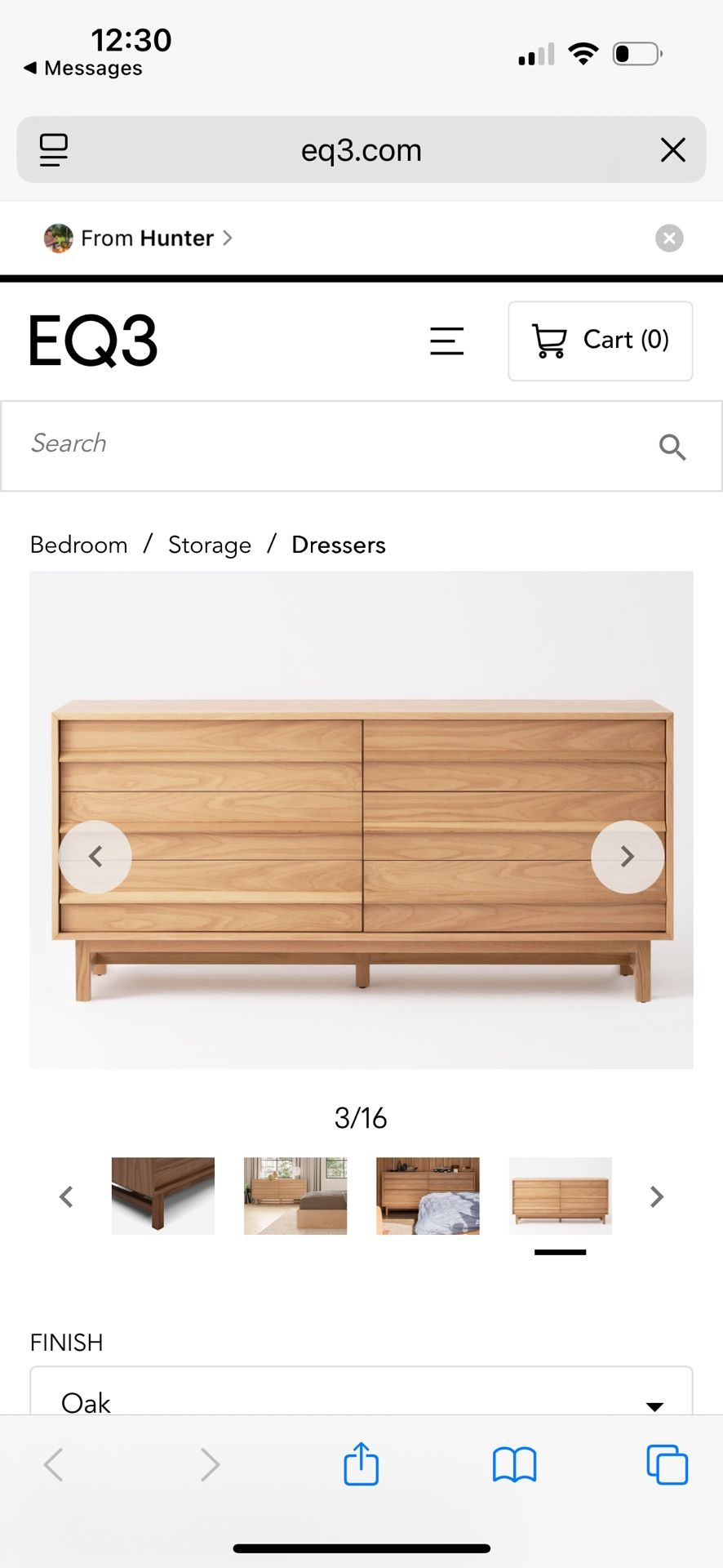Modern Solid Wood Dressers – EQ3 Brand – Excellent Condition