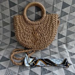 Yves Saint Laurent Woven Tote Bag