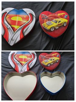 Super Man and Hot Wheels Tin boxes