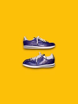 Nike Cortez 72 Basic PRM Patent Leather QS Purple Silver 819721-500 Mens 9.5