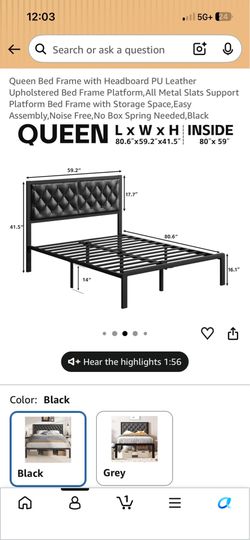 Queen platform bedframe