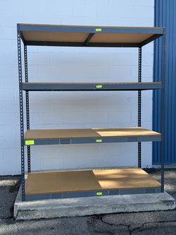 72 in W x 48 in D 4 Tier Steel Shelving Racks Stock Supply Storage Shelves Delivery Available