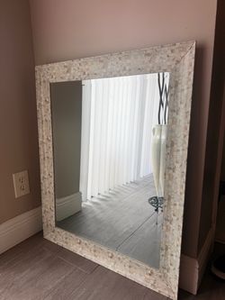 Mother of Pearl Mosaic Framed Wall Mirror