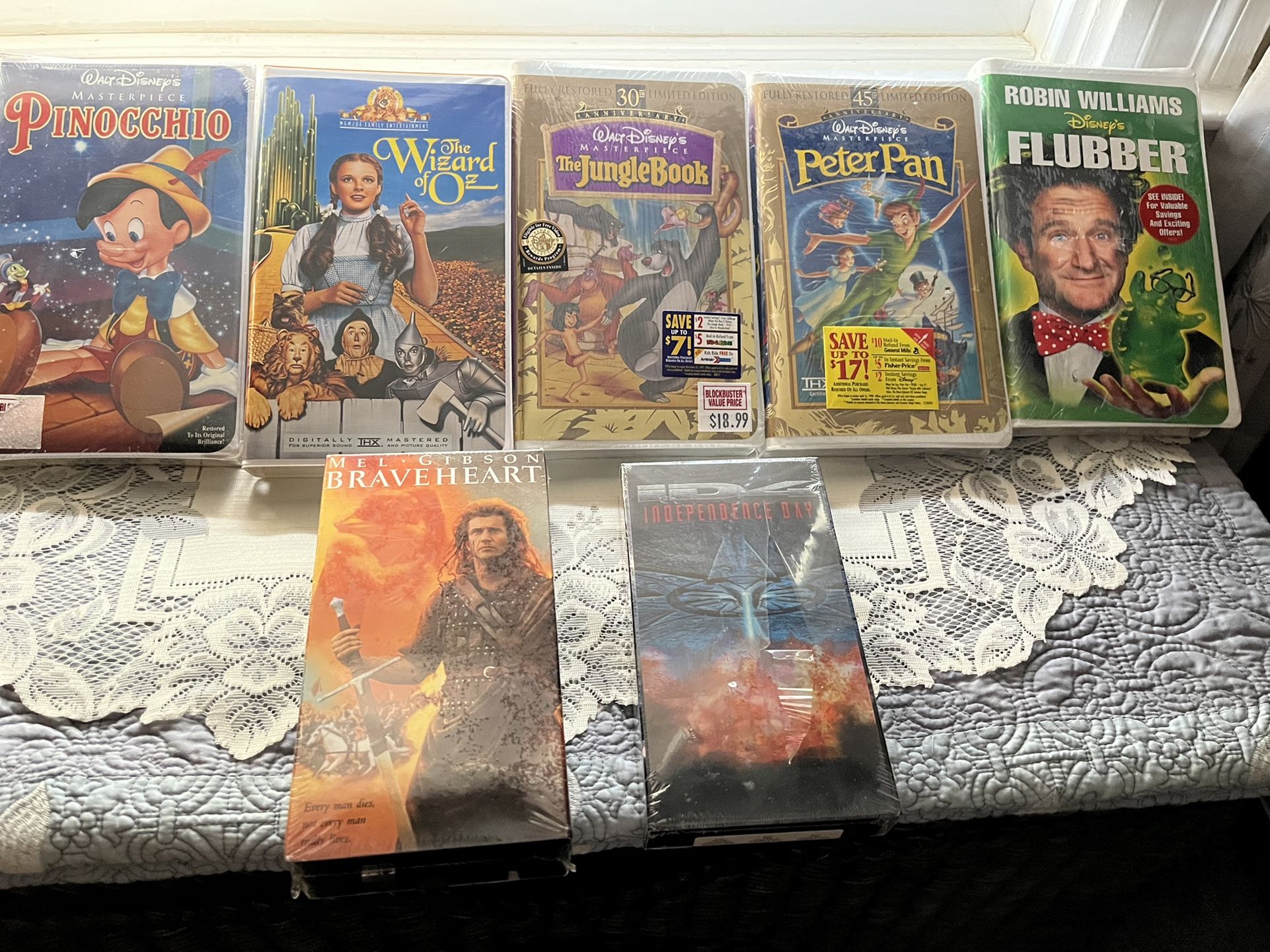 VintageVHS Movies Four Walt Disney unopened Braveheart Unopened