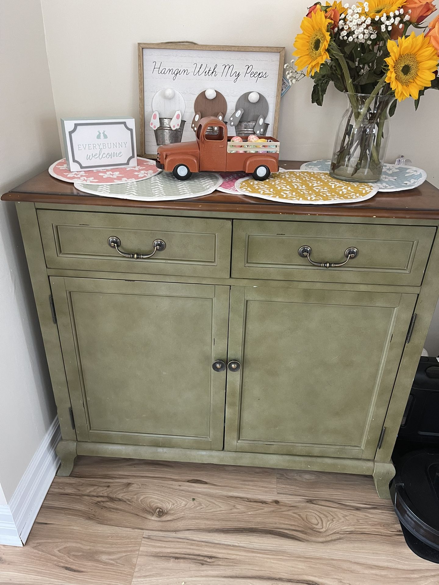 Sage green credenza deals