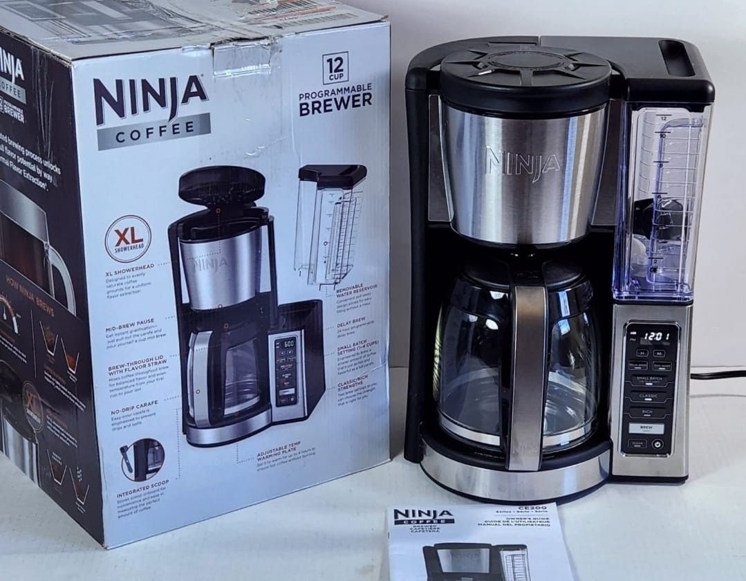 Ninja CE251 Programmable Brewer, with 12-cup Glass Carafe, Black and Stainless Steel Finish #938