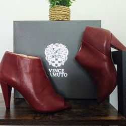 Vince Camuto Red Leather Booties 