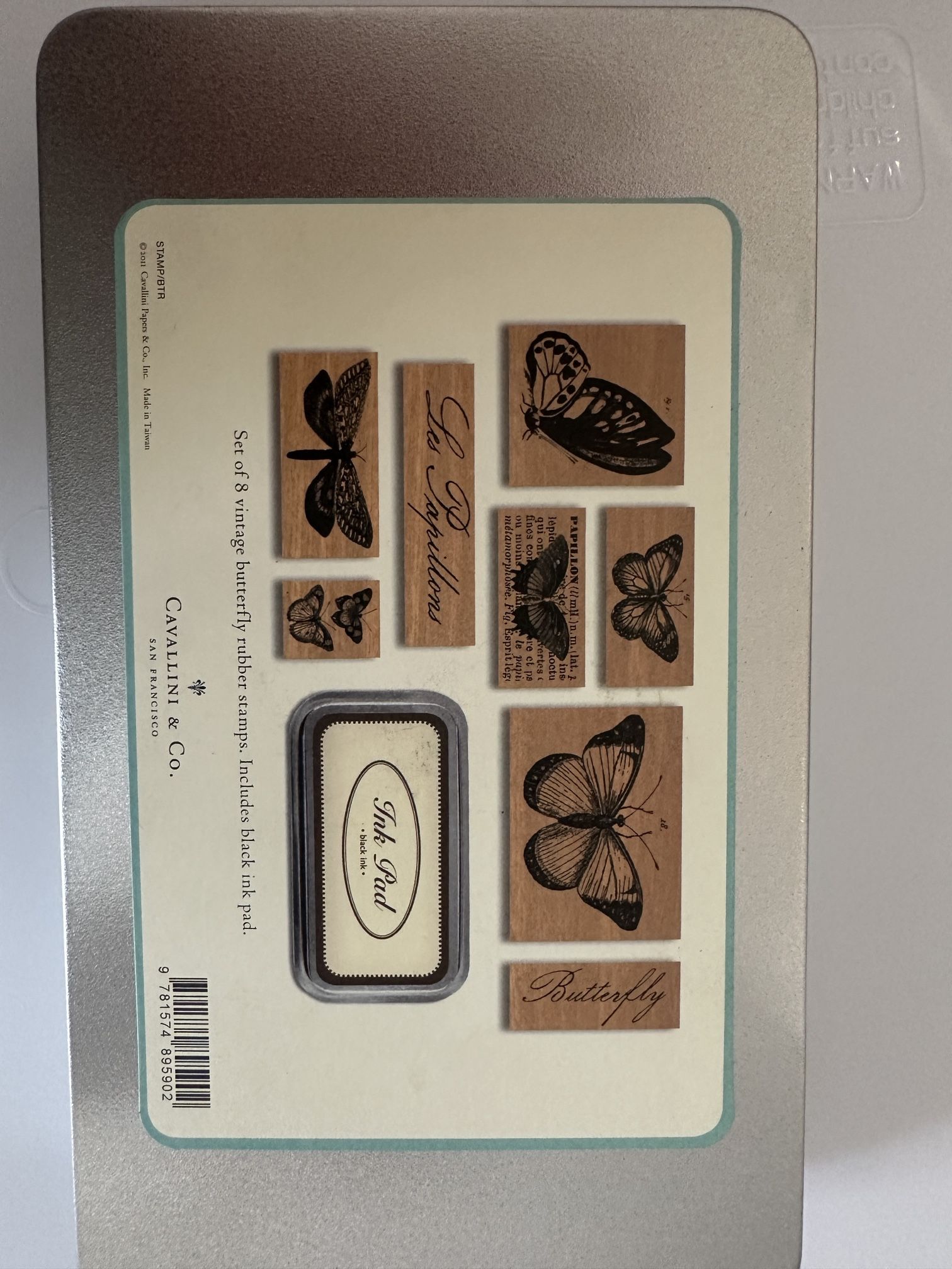 Vintage Butterfly Rubber Stamp Set – 8