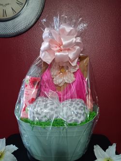 Pink and Green  gift basket