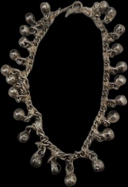 Silver jingle anklet, 10", heavy