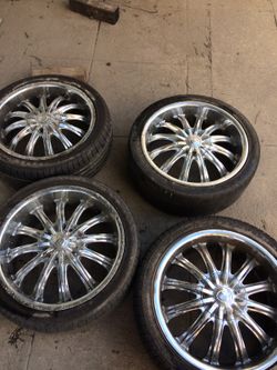Wheels and tires (universal 4 lug) two have some curb rash $250 OBO