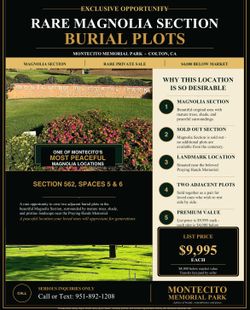 Montecito cemetery burial plots (2) listed for $9995 each