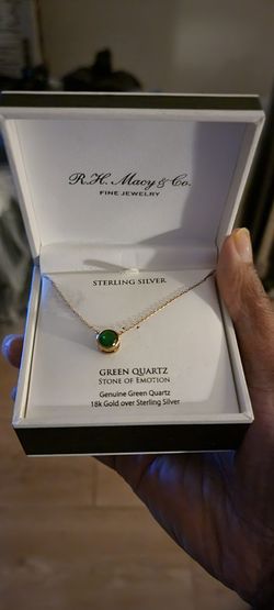 R.H. MACY'S STERLING SILVER GREEN QUARTZ