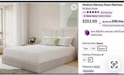 New mattress and frame