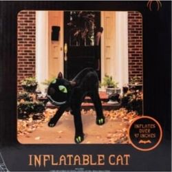 INDOOR OR OUTDOOR INFLATABLE HAUNTED BLACK CAT OVER 47 IN