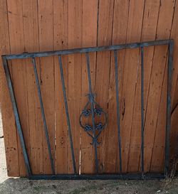 Vintage Wrought Iron With Scrollwork Window Security Grate