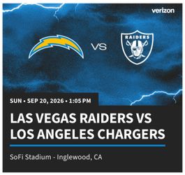 CHARGERS vs RAIDERS - 9/20/26