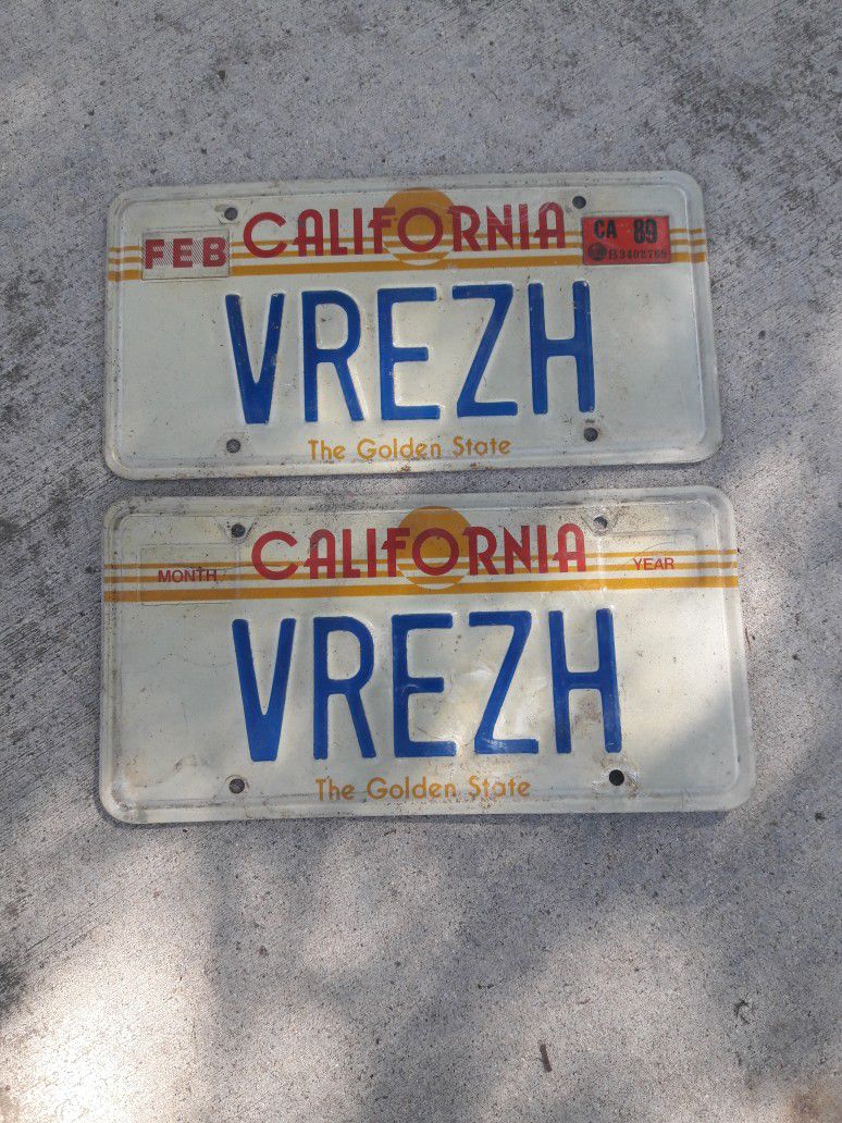 Vintage Cal License Plate Golden State 80s