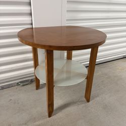 Round End Table With Glass Shelf / Delivery Available 