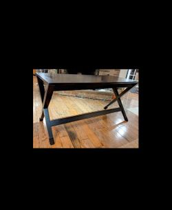 Crate & Barrel Spotlight Ebony X-Leg Office Desk 58"