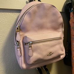 Pink Coach Leather Backpack