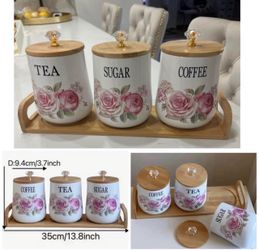 Set of 3 Vintage-Style Ceramic Jars with Lids