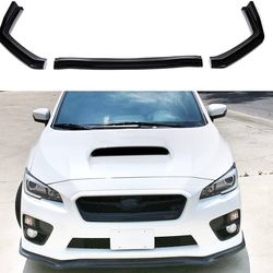 3PCS Front Lip Spoiler Splitter Fit for Subaru WRX STI 2015-2021 Sedan CS Style Glossy Black