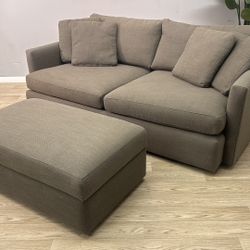 Crate And Barrel Lounge Sofa W/Storage Ottoman *Delivery Options*