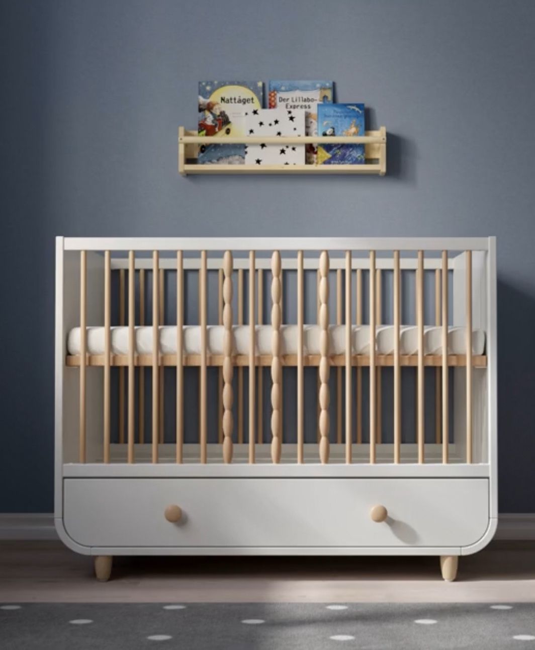 MYLLRA Crib with drawer (White) 