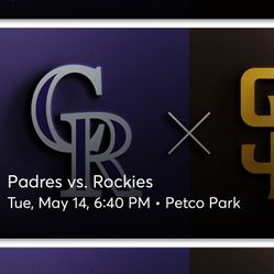 Padres Vs. Rockies: May 14th 6:40 PM - Section 211 | Row 9 | Seats: 9, 10