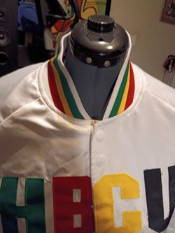 MITCHELL AND NESS HBCU SATIN VARSITY JACKET  OJBF4230 SIZE LARGE