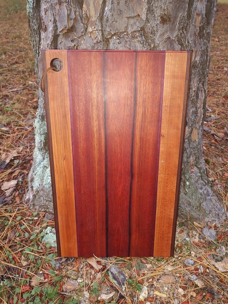 Walnut, Maple, Purple Heart, And Bloodwood Cutting Board 