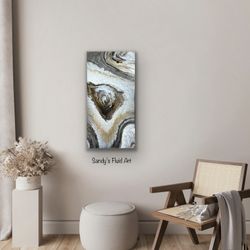 Fluid Art Original Painting, 15x30x1.5