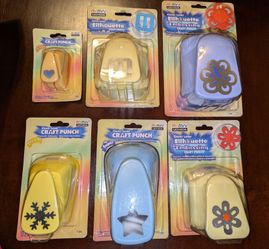 6 Marvy Uchida Clever Lever Giga Craft Punches Lot