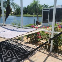 Double Spreader 100% Cotton Hammock with Collapsible Stand